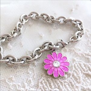 Coach Pink Spring Daisy Charm Bracelet